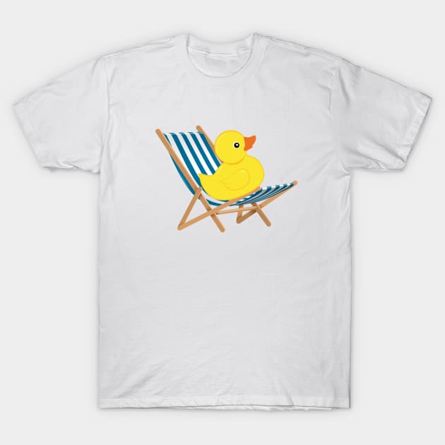 Beachside Quack: Relax and Unwind T-Shirt by PrintDesignStudios